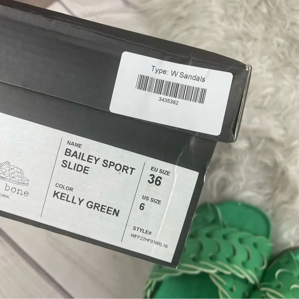 Rag‎ & Bone Bailey Sport Slide Sandal in Kelly in Green Size 36